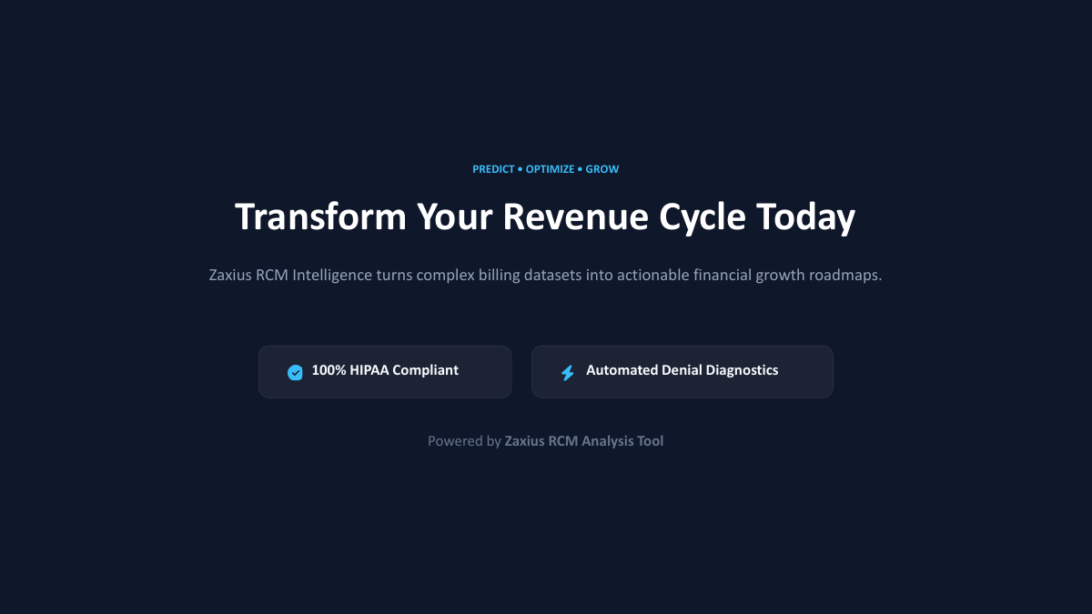 Sample RCM audit report page: Closing - Transform Your Revenue Cycle